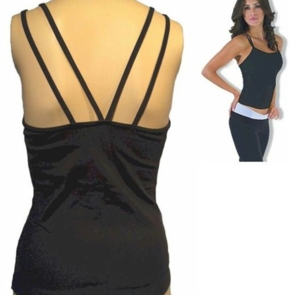 Activewear tank by Nina Bucci Black M/L NEW NWT
